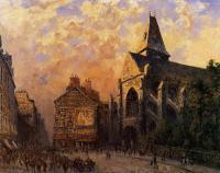 Boggs, Frank - Scene of a Street in front of the Church of Saint-Medard